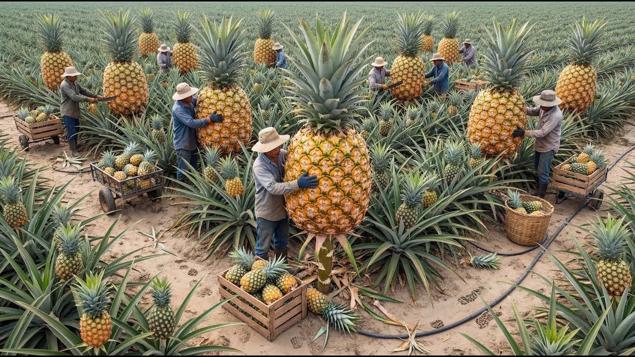 Así cultivan y cosechan piñas en la granja de piñas más grande del mundo