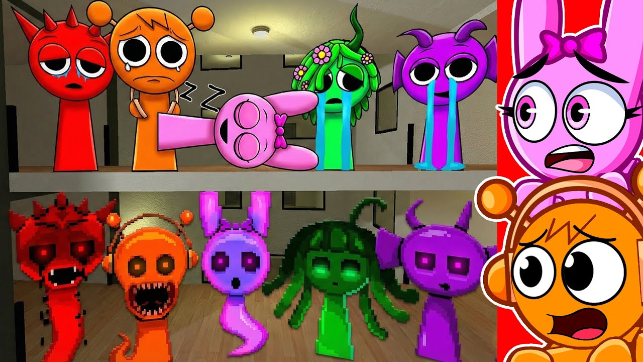 ¡Sprunki Originales vs Sprunkis Fantasmas se pelean! 😱