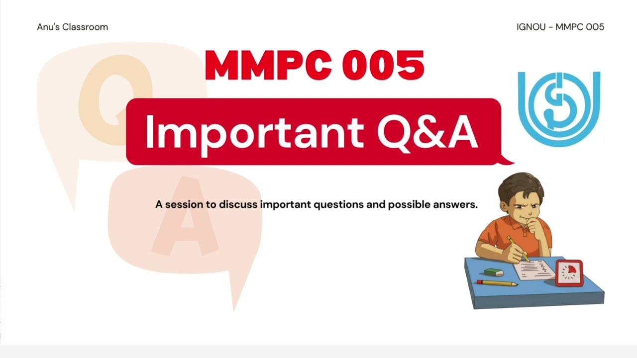 MMPC 005 - IGNOU - Important Previous Year Questions and Answers (Part 1)