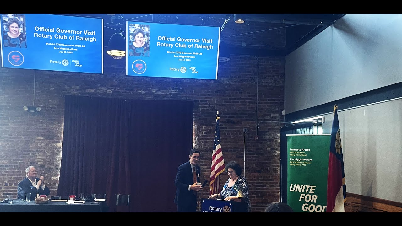 Raleigh Rotary Meeting July 14, 2025, DG Higgenbotham