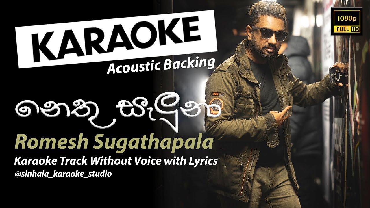 Nethu Saluna | නෙතු සැලුනා | Sinhala Karaoke | Without Voice | Romesh Sugathapala