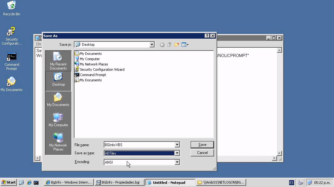BGInfo (Colocar Script con informacion del Equipo por GPO)