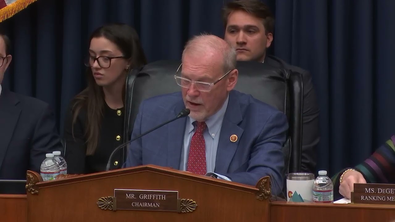 Chairman Griffith Delivers Opening Statement at Health Hearing to Improve Medicare Payment Policies