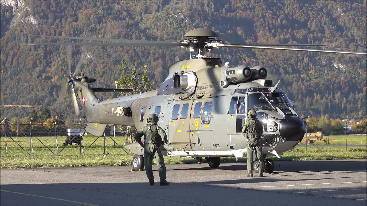 🚁Eurocopter AS 532UL Cougar I Switzerland- Air Force I T-340 I Takeoff in Wilderswil🇨🇭