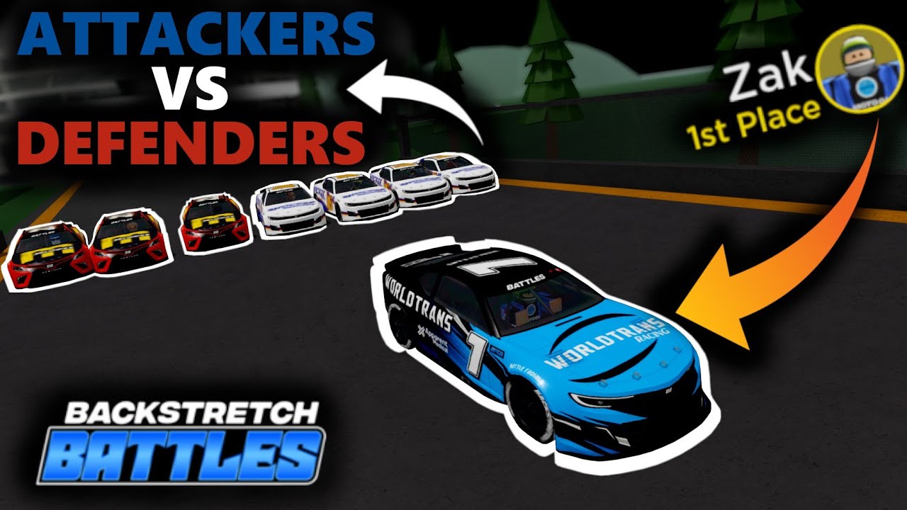 Атакующие против защитников в битвах Roblox Backstretch!