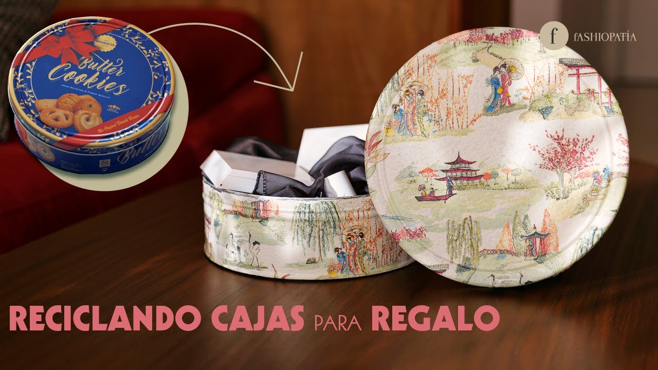Cómo decorar CAJAS METÁLICAS recicladas para envolver REGALOS | Fashiopatía DIY