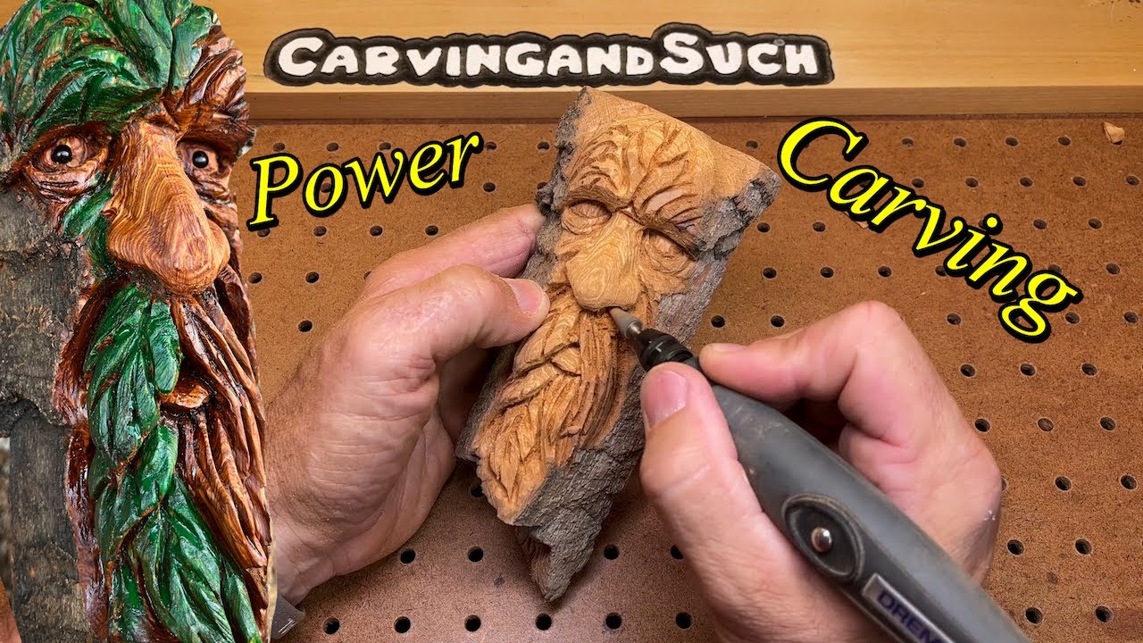 Leaf Man Spirit Cottonwood bark Dremel 3000 -- Kutzall