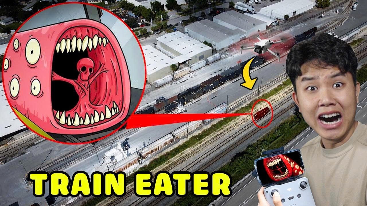 bqThanh Vlog Tìm Quái Vật Tàu Hỏa Ăn Thịt Người Bằng Fly Cam Cực Kinh Dị | Train Eater