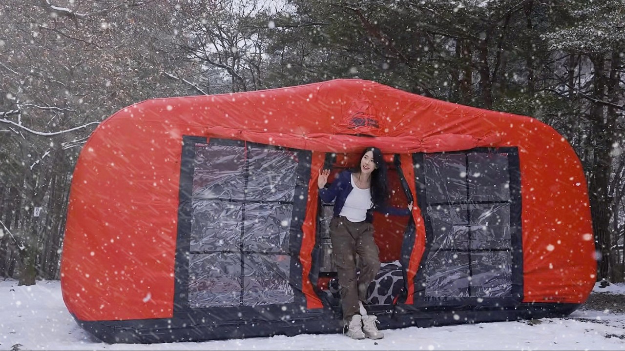 ❄️CAMPING IN HEAVY SNOW | RELAXING NATURE SOUNDS | WOOD STOVE ASMR