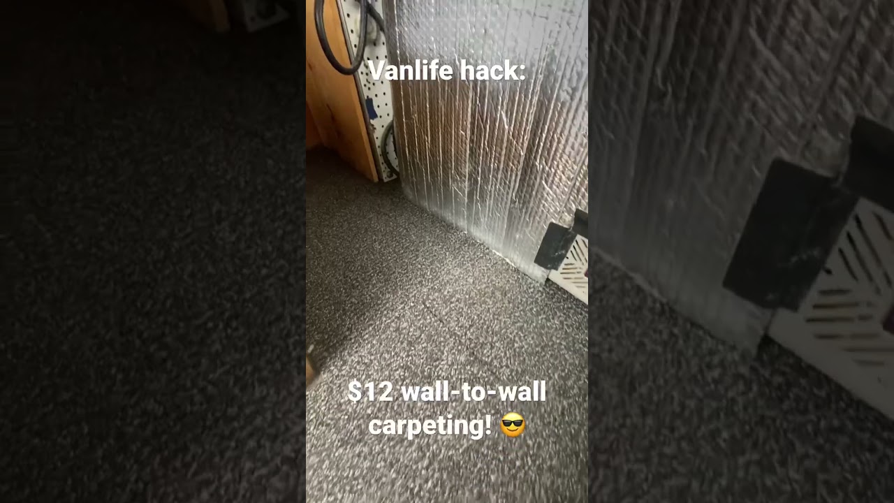 Vanlife hack: $12 wall-to-wall carpeting! #vanlife #diy #carpet