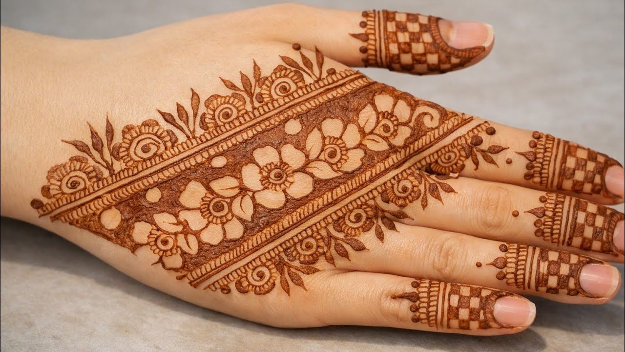 13/30 day live Simple mehndi design/back hand mehndi design 