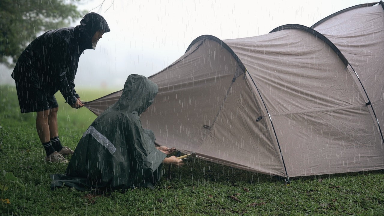 Rainy Camping in Bangkong Kahoy 🌧 | Foggy Mountain Views, Bulalo & Cozy Tent Setup 🏕🐶