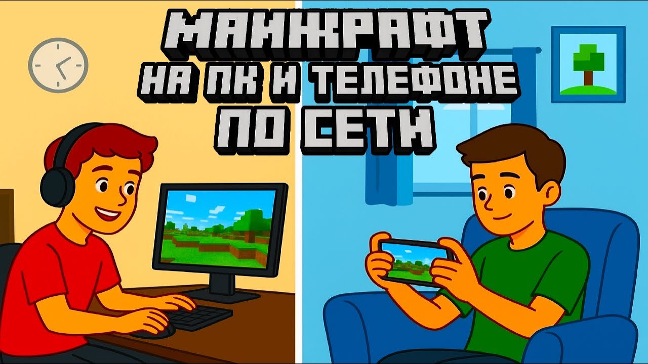 Как Поиграть в Майнкрафт ПО СЕТИ на ПК и ТЕЛЕФОНЕ со своим БРО