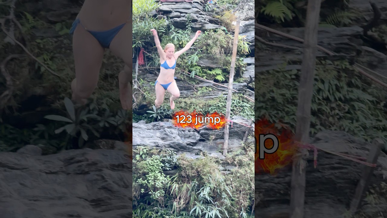 Pretty Girls Enjoying Gentle Waterfall Adventures #extremejump #travel #usa #waterfall