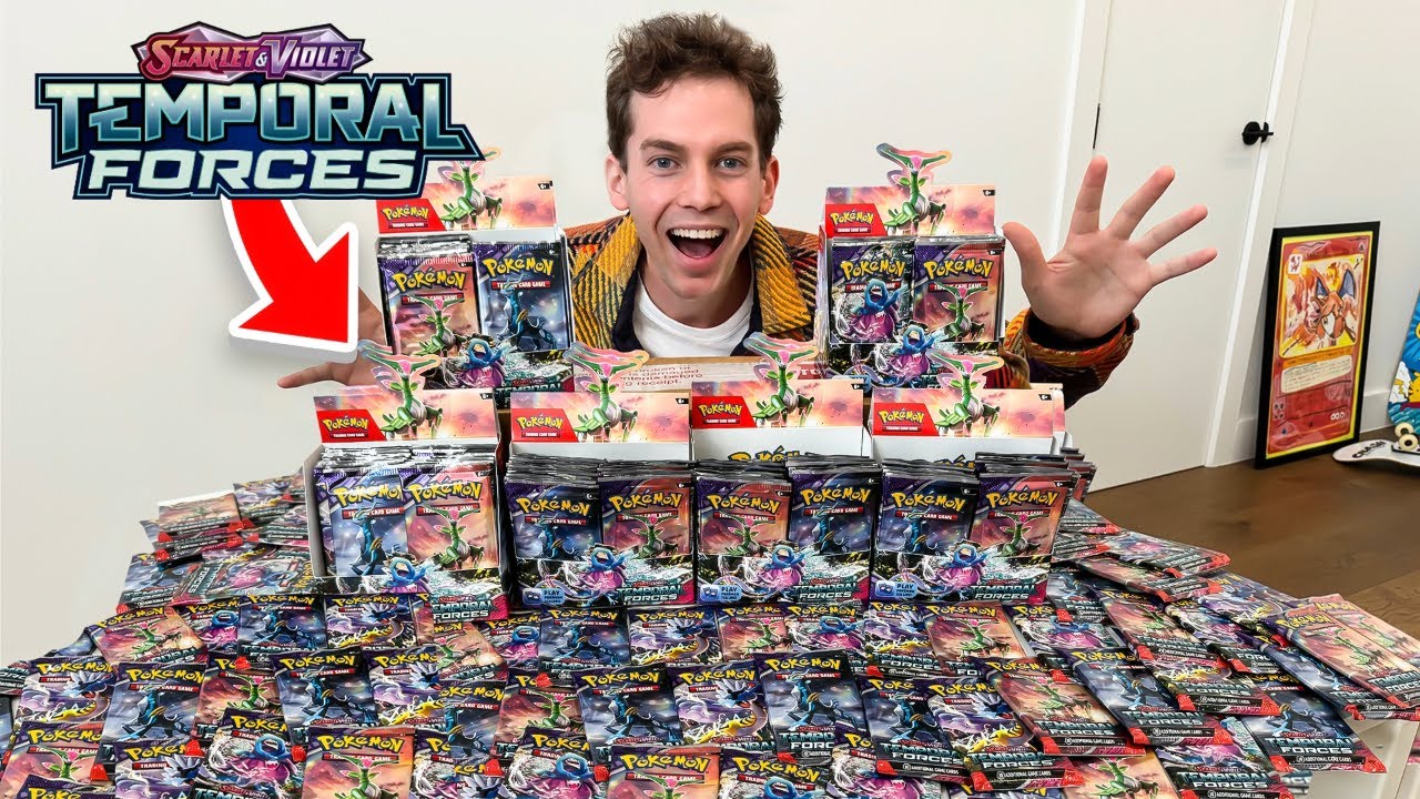 Открытие 100 бустеров Pokémon Temporal Forces