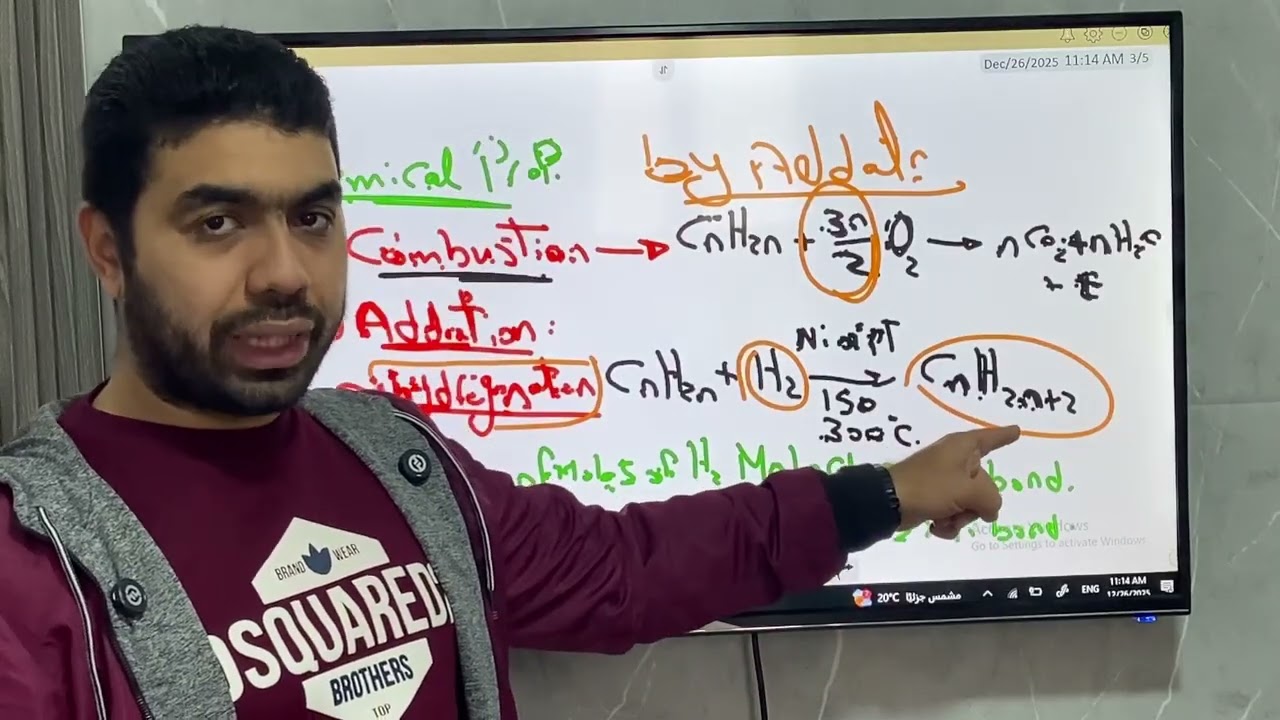 Senior..3 ...Organic chemistry.....H.w Lesson 5..alkene .❤💥✍✍ملخص وحل المحاضره الرابعه...سجل كل كلمه