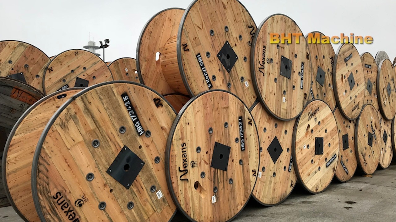 Wooden Cable Drum Production Process in Factory, Wood Processing Factory, How a Wine Barrel is Made
