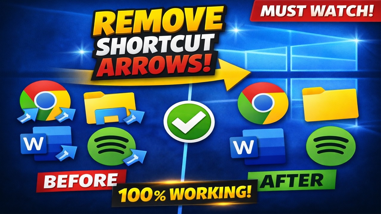Remove Shortcut Arrows From Icons (Windows 11 & 10) – 100% Working!
