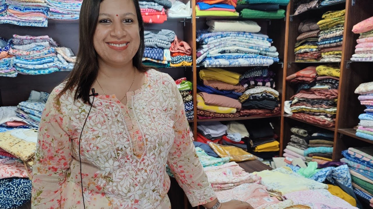 Chikankari Kurtis in mal cotton fabric