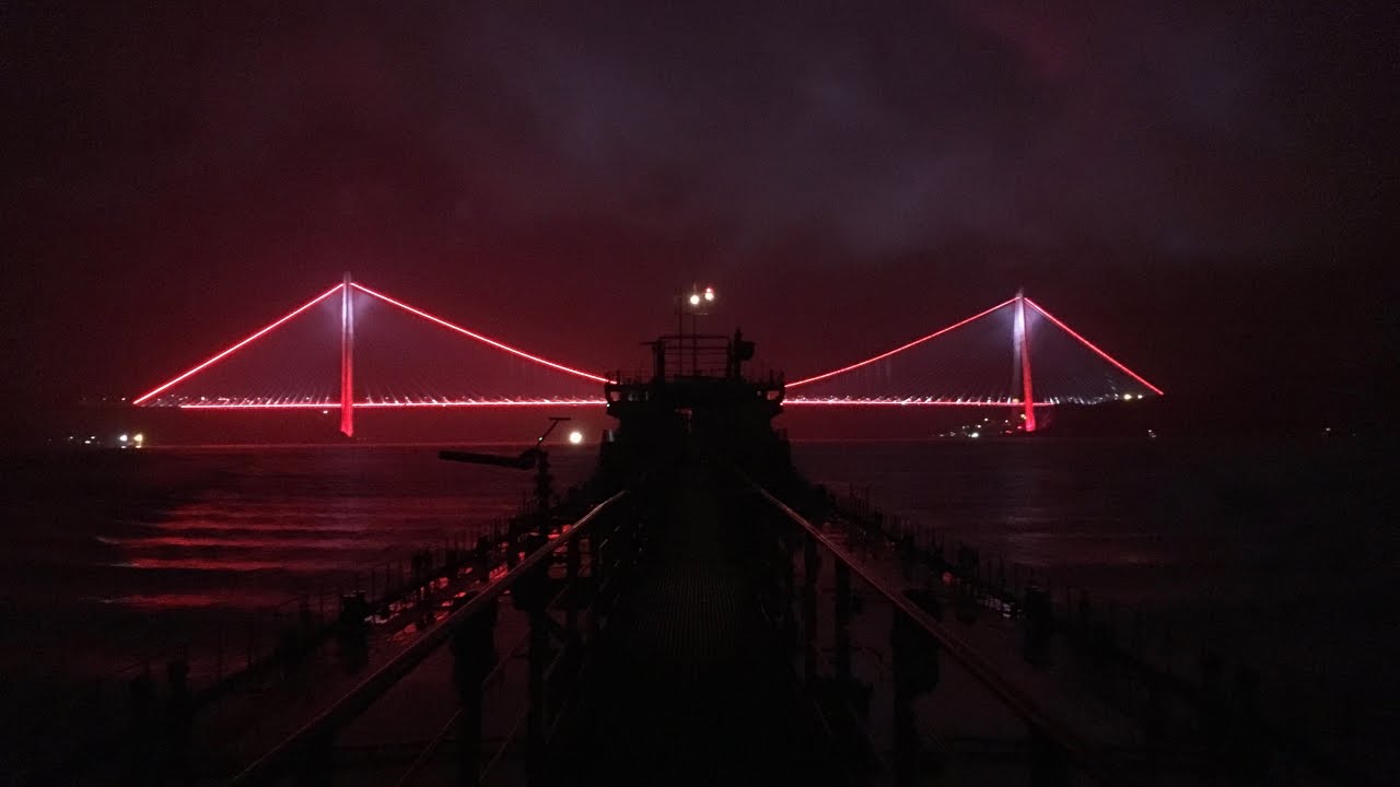 Пролив Босфор. Стамбул. Проход судна через Босфор. Турция. Turkey. Bosporus.