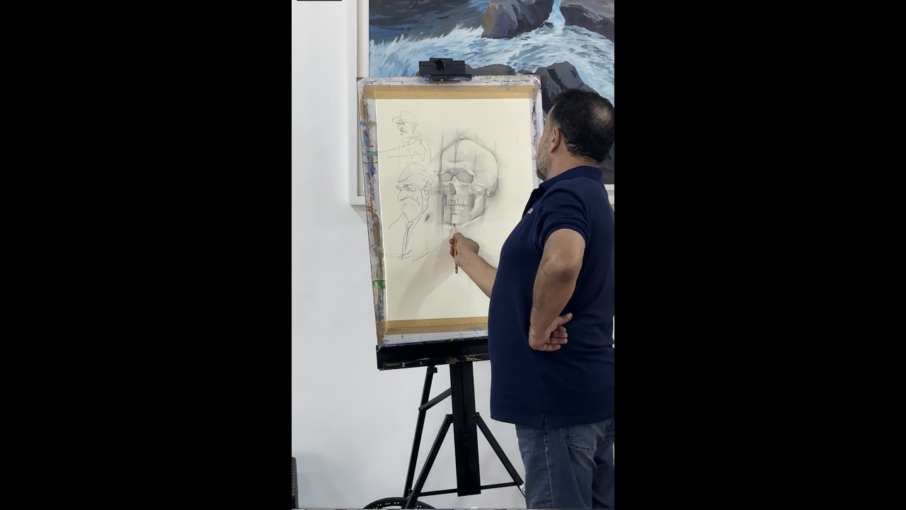 محاضرة رسم تشريح الجمجمة مع الدكتور حسني ابو كريم skull anatomy drawing