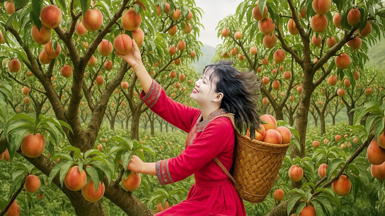 Amazing | Harvesting Lots of Legendary Peach Fruit On High To Sell | Farm Care | Luyến Harvest Life