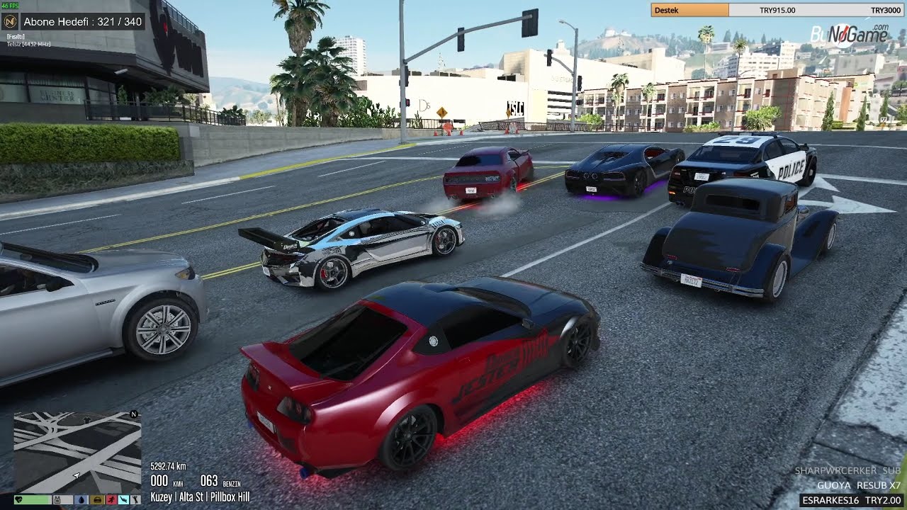 EightbornV BLVCK W-GUNS VE S E 7 E N (DRİFT) POLİSLERİ KOVALAMACA