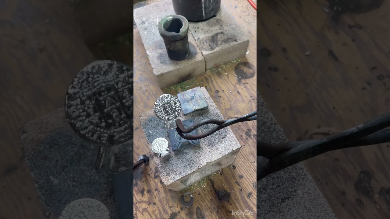 Mass producing silver coins! Pirate treasure #doubloons #treasure #silver #casting #smelting #diy