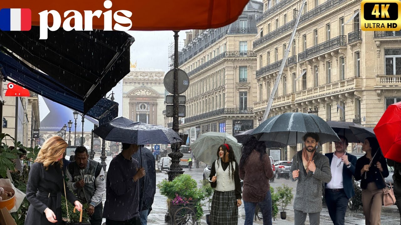 3 September 2025 PARIS 🇫🇷 FRANCE 4K HDR STREET WALK | PARIS RAIN 🌧️ ☔️ THROUGH CITY TOUR 
