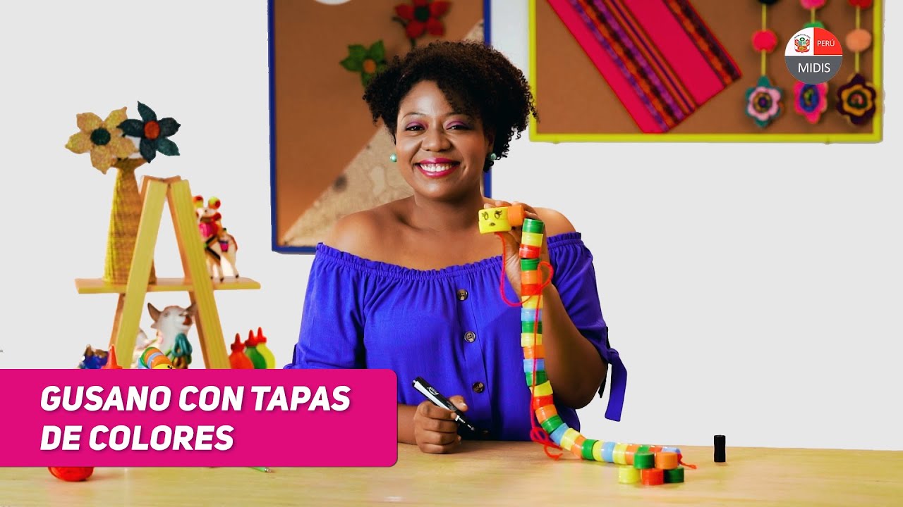 #123Juguete Gusano con tapas de colores