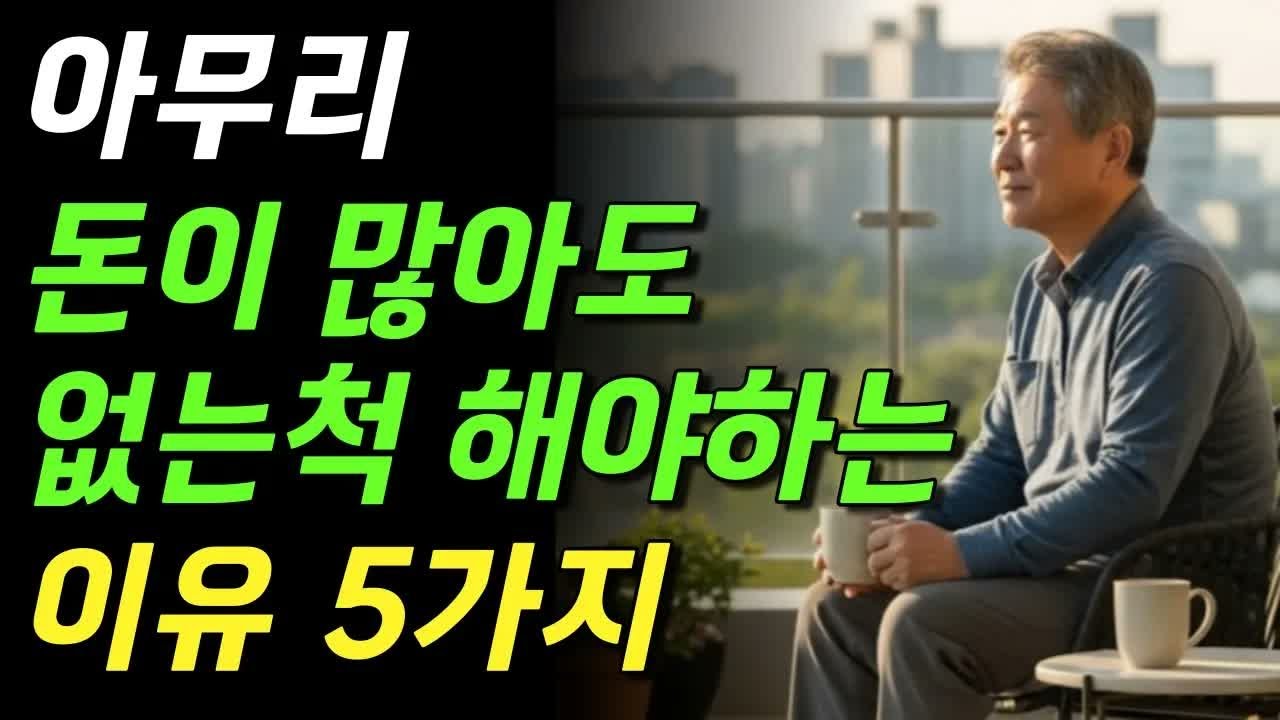 재산이 많아도 없는 듯 행동해야 하는 5가지 까닭 ｜ 퇴직 후 달라지는 관계 #노년의삶 #인생조언 #오디오북