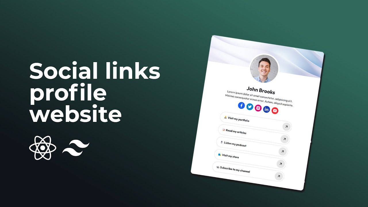 social links profile website | React.js & Tailwindcss #reactproject #reacttutorial #coding #tailwind