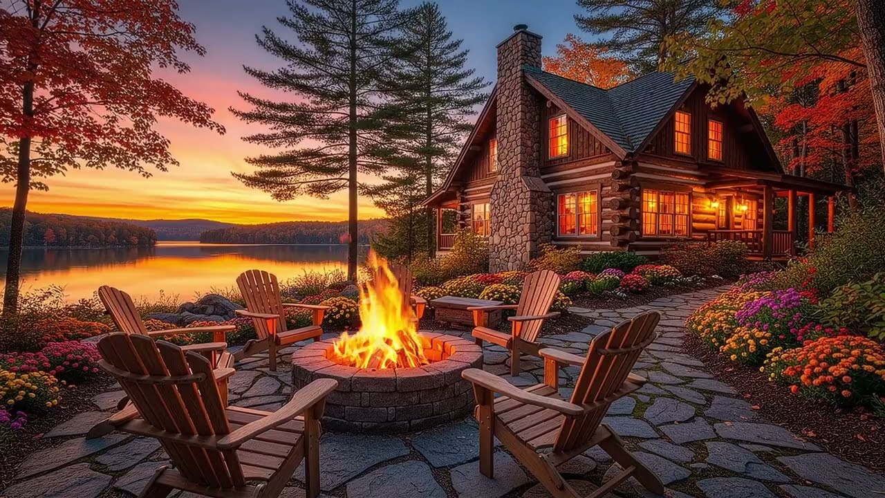 Relaxing Lakeside Evening 🌲🔥 | Campfire, Calm Water & Nature Ambience