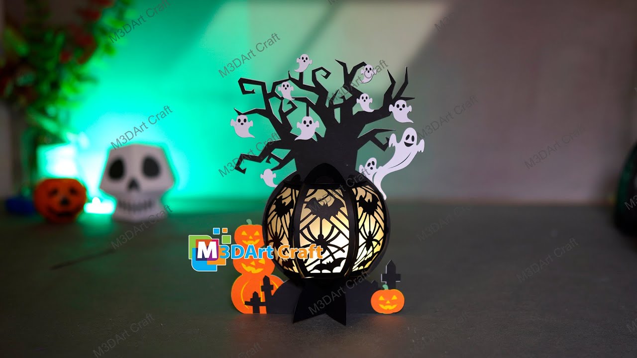 DIY Halloween Spooky Tree Ghost Lantern Tutorial – Paper Lantern Decoration