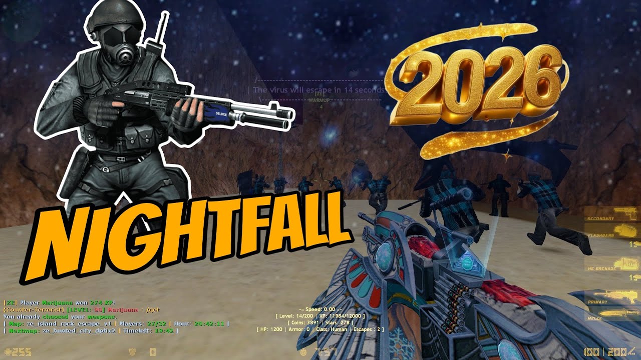 Counter-Strike: Zombie Escape Mod - ze_island_rock_escape_v1 on LEAGUECS | Nightfall