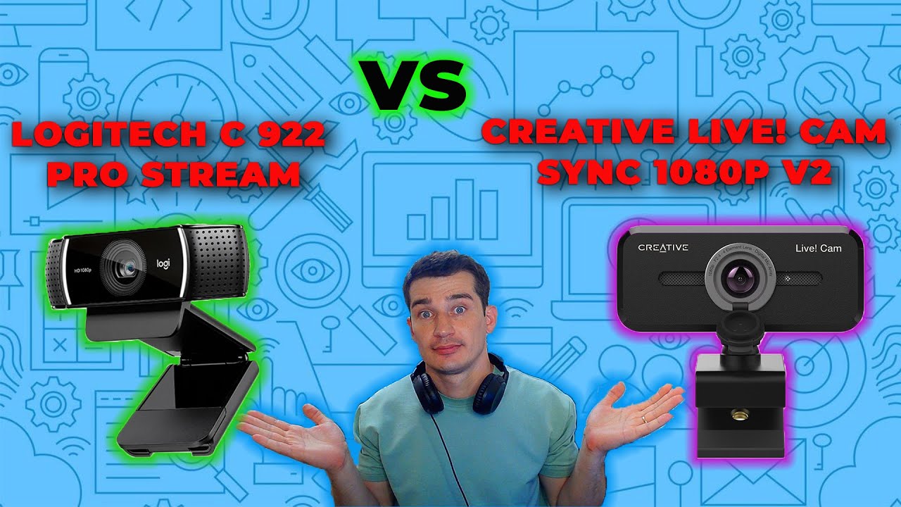 Вебкамера logitech c922 Pro Stream vs Creative Live! Cam Sync 1080p V2. ОБЗОР.