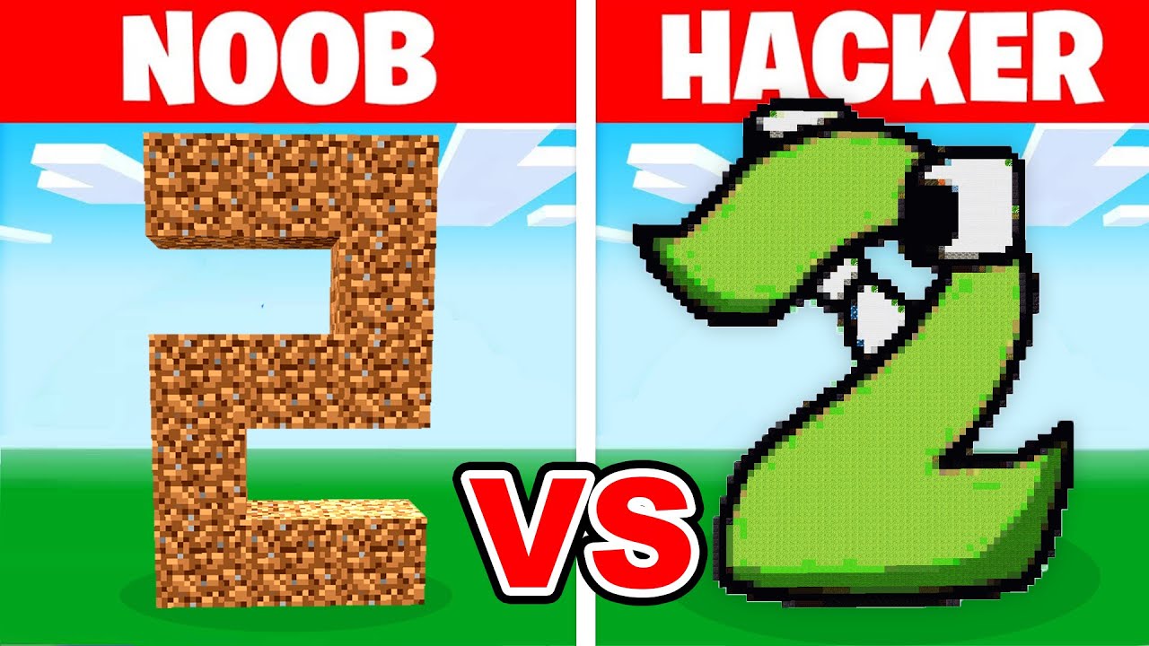 NOOB vs HACKER: NUMBERS LORE Build Challenge! (Number 2)