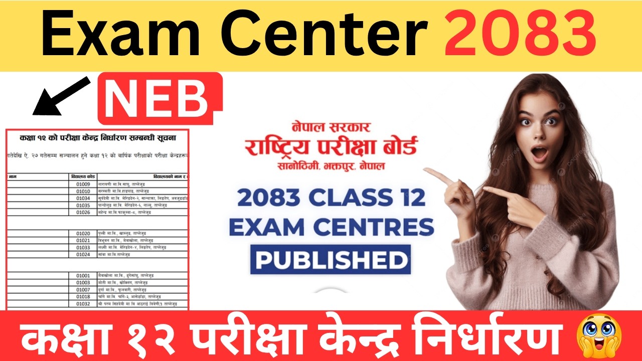 neb class 12 exam center 2083 || neb class 12 exam update 2083 || class 12 exam update 2083