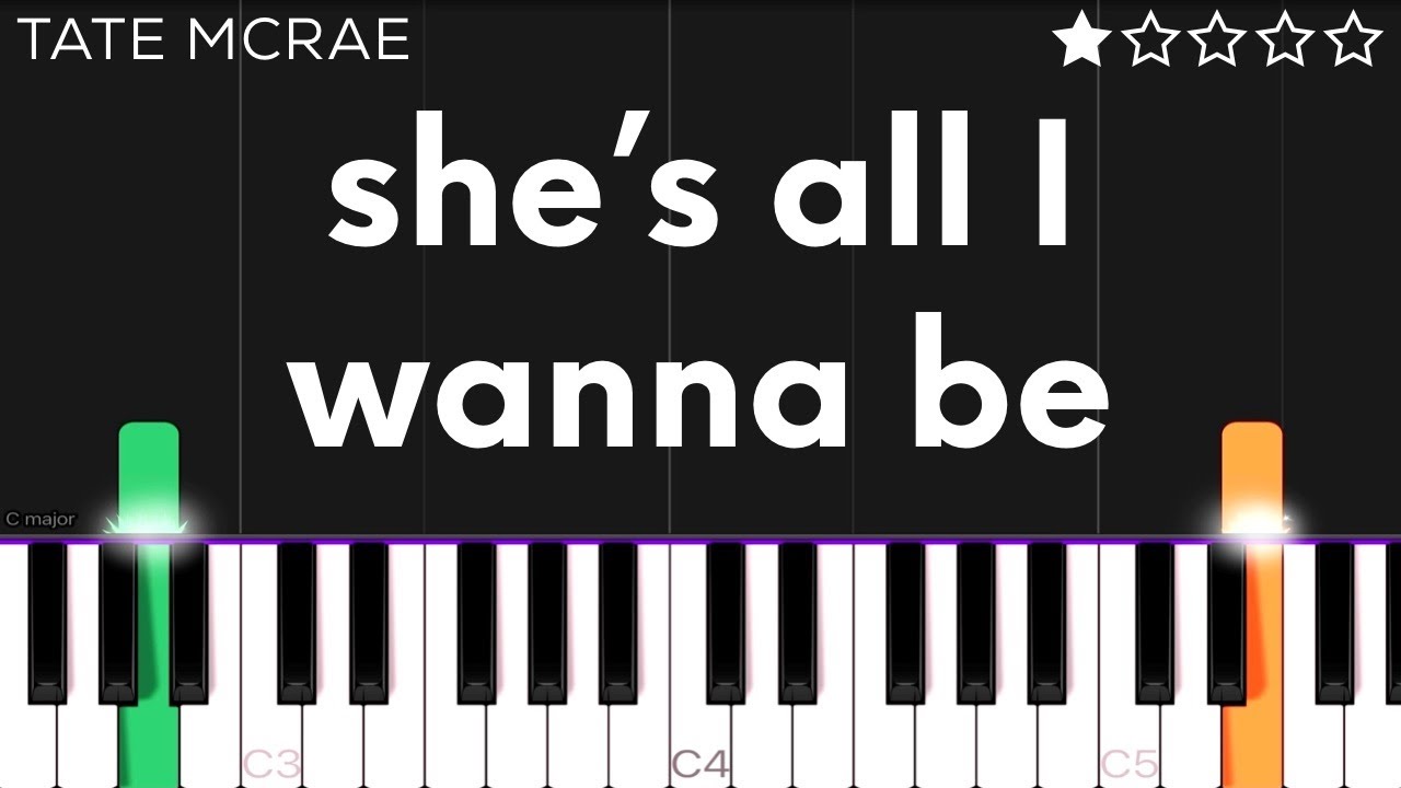 Tate McRae - she's all i wanna be | EASY Piano Tutorial
