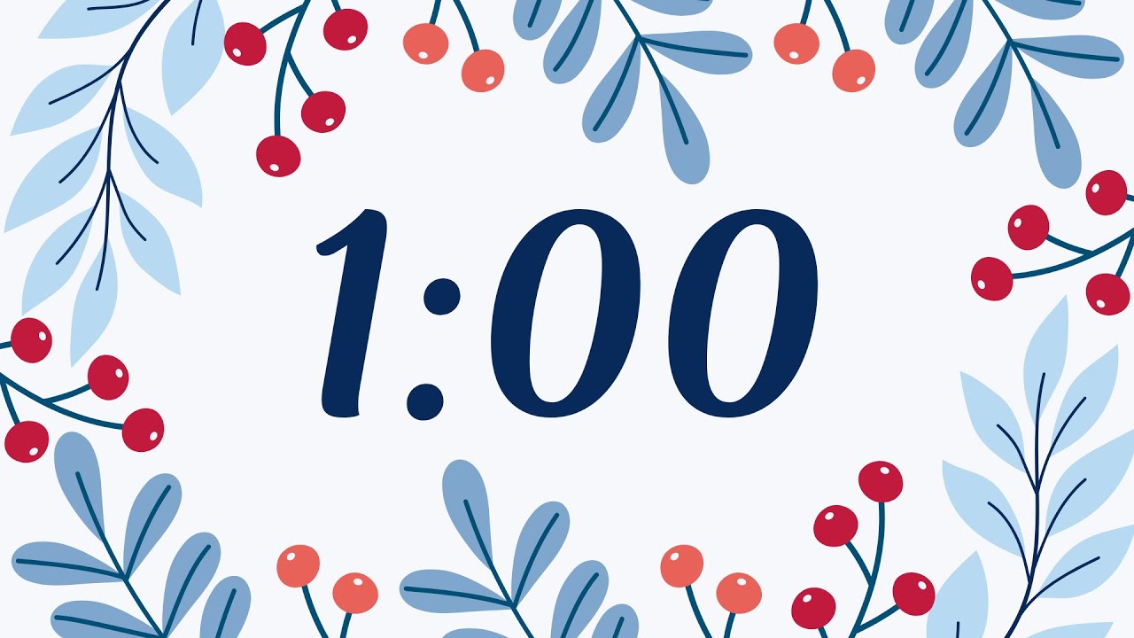 1 Minute Holiday Timer with Soft Jazz and Chime &deg;❆⛄