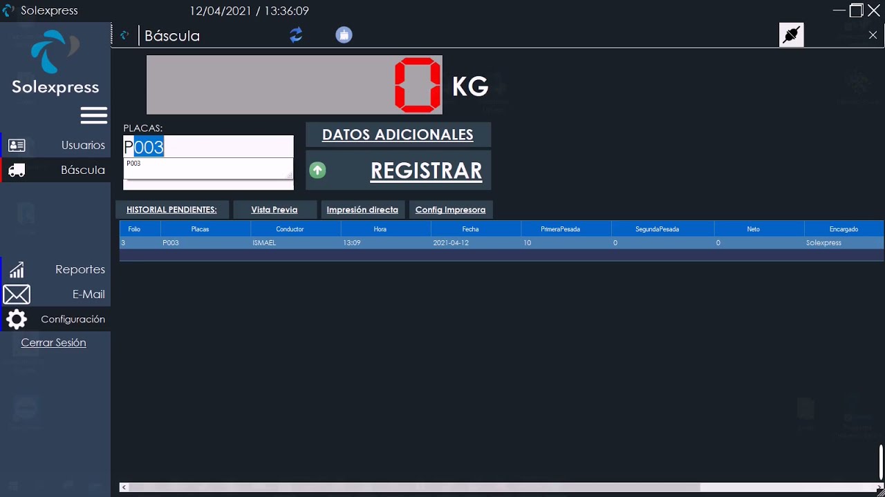 Tutorial de configuración y uso del software de pesaje camionero Solexpress®