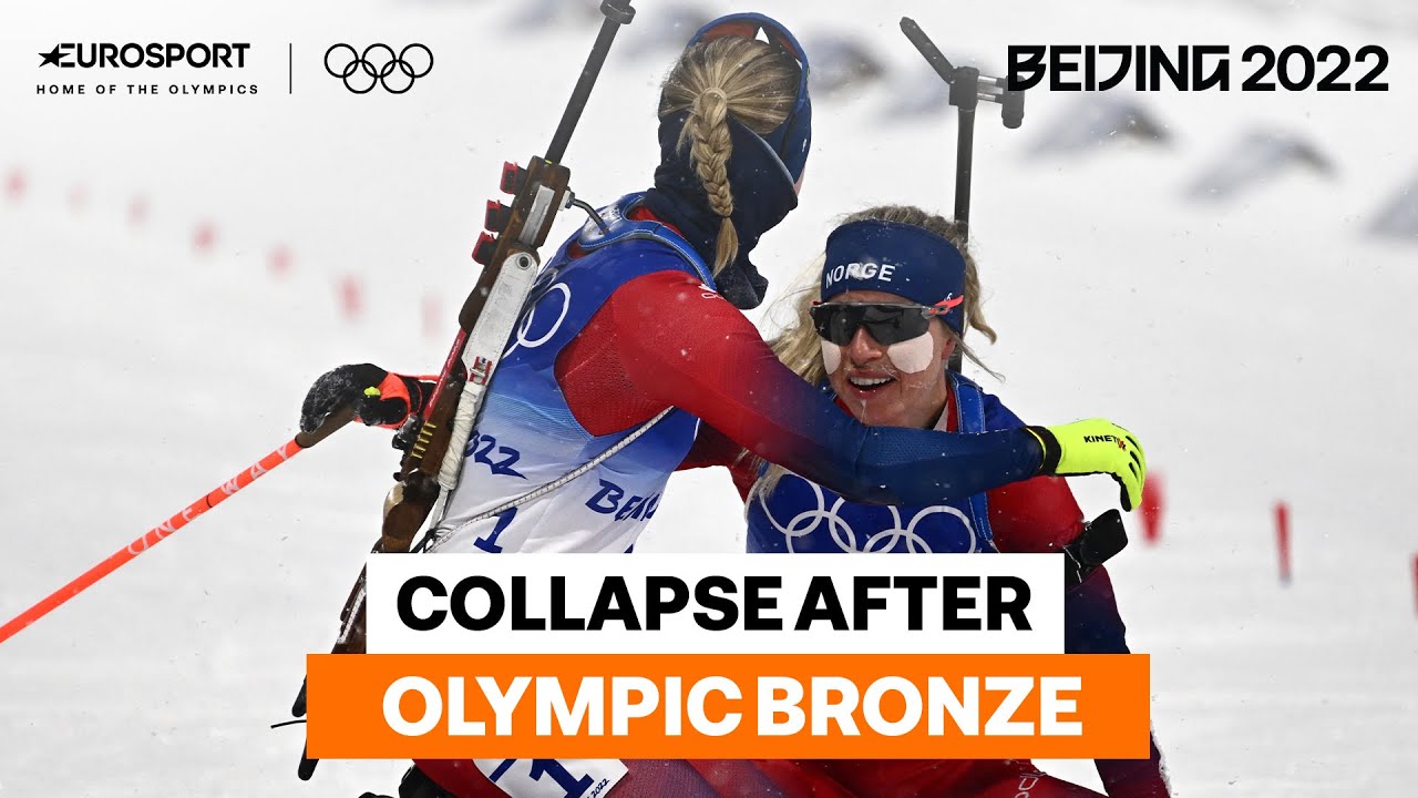 Tiril Eckhoff collapses after winning bronze in Women’s Biathlon 10km Pursuit | 2022 Winter Olympics