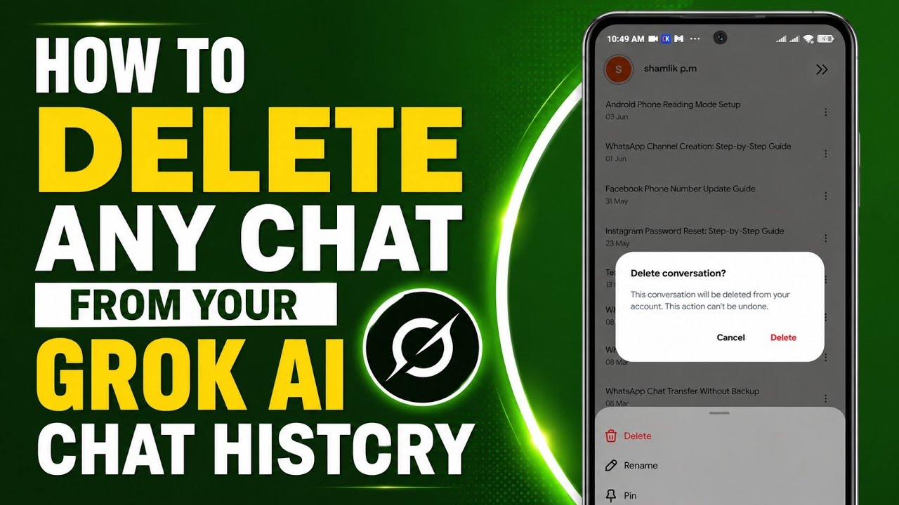 How to Delete Any Chat from Your Grok AI Chat History | English