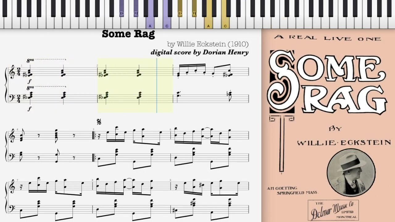 Some Rag by Willie Eckstein (1910, Ragtime piano)