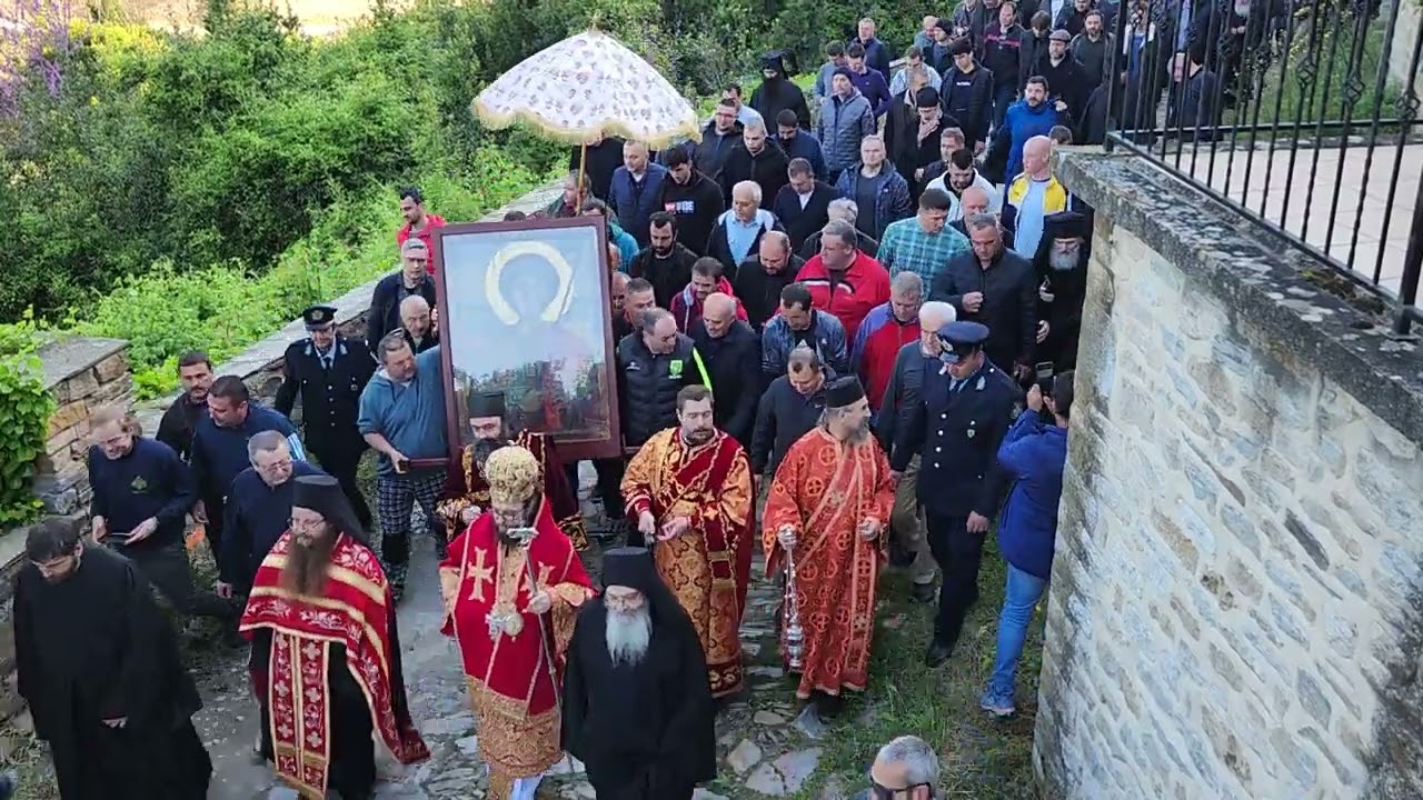 Procession St. George Icon Zographou Monastery;  Πομπή Εικόνα Αγίου Γεωργίου Μονή Ζωγράφου
