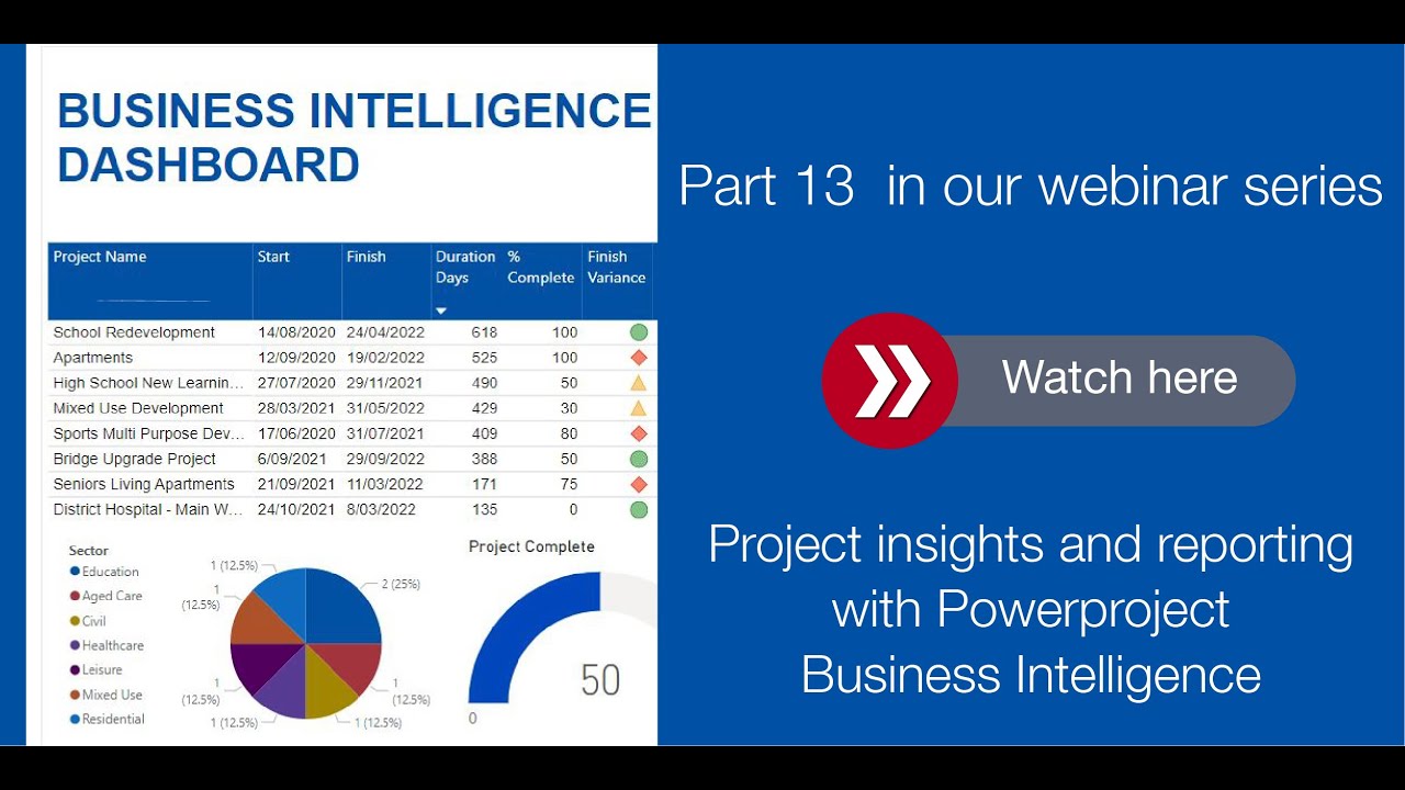 Project insights and reporting with Powerproject Business Intelligence