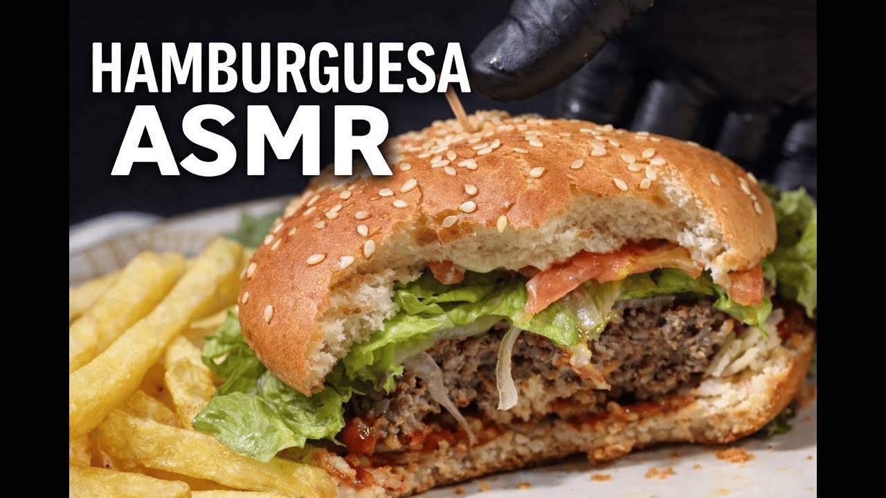 ASMR Comiendo Hamburguesa casera🍔 | Sonidos Relajantes | ASMR MaD