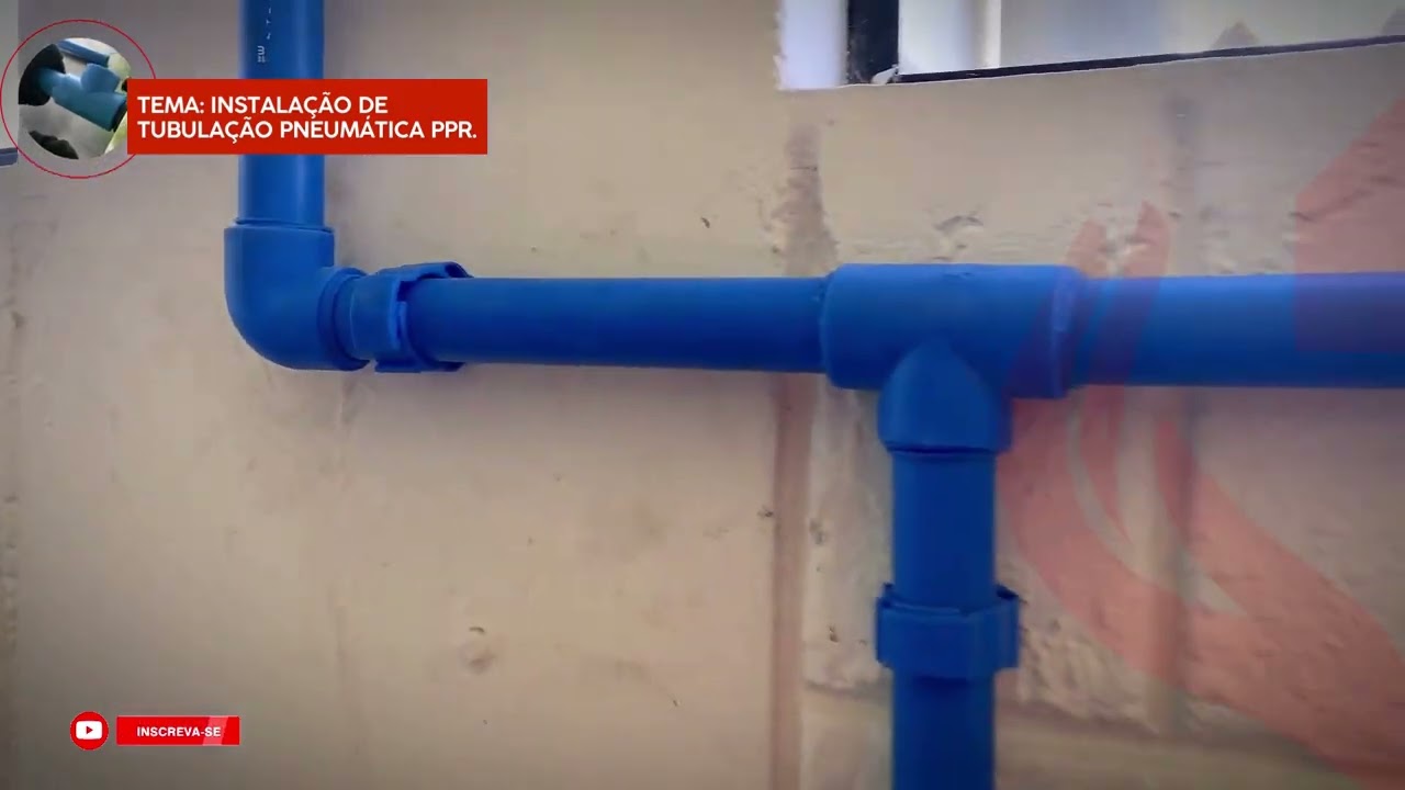 Instalação de tubulação pneumática PPR.