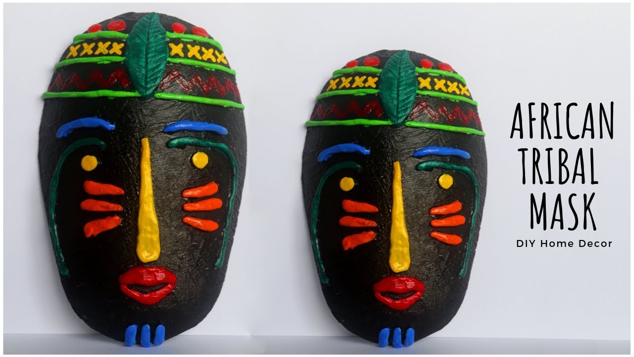African Mask DIY Home Decor | Tribal Mask Wall Hanging Decoration | Little Crafties