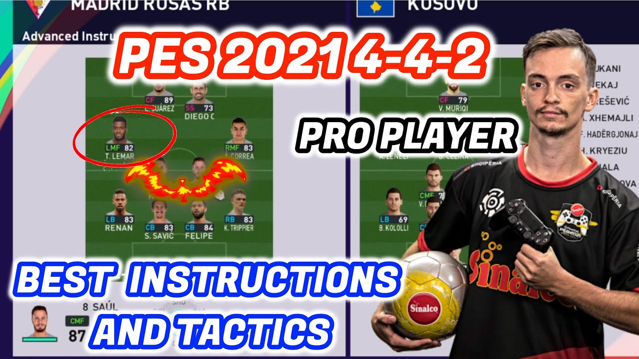 PES 2021 TUTORIAl - BEST FORMATIONS 4-4-2(4-2-2-2) - BEST TACTICS & INSTRUCTIONS - HOW TO PLAY 4-4-2